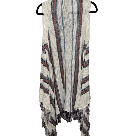 Free Press Women's Open Cardigan Sz One Size Fits Most Sleeveless Tear Drop Hem - Picture 2 of 7
